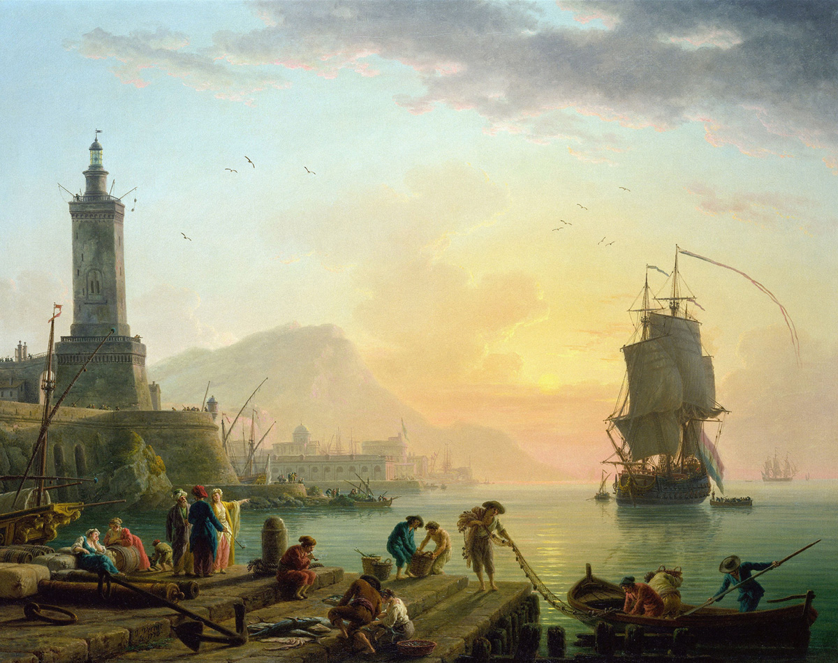 Claude-Joseph Vernet Calm at a Mediterranean Port
